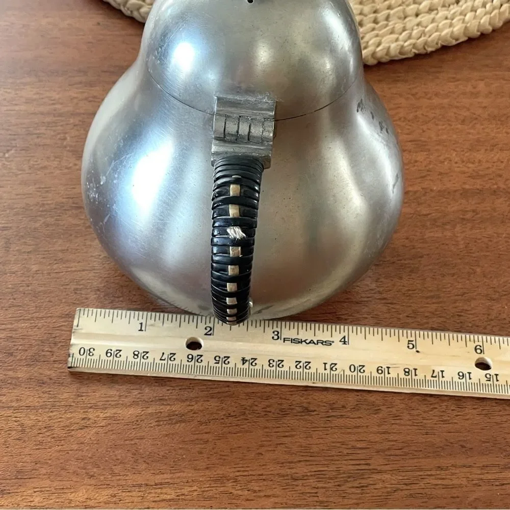 Vintage Meeuws & Zoon Den Haag Holland Pewter Lidded Teapot With Woven Handle